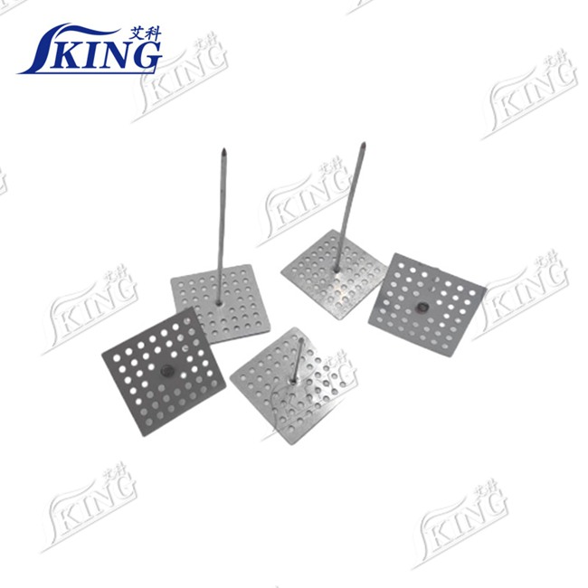 IKING Perforated Base Insulation Pins with Self-Locking Washers  Galvanized Metal Hanger Hangers for HVAC Duct Work & Thermal Insulation
